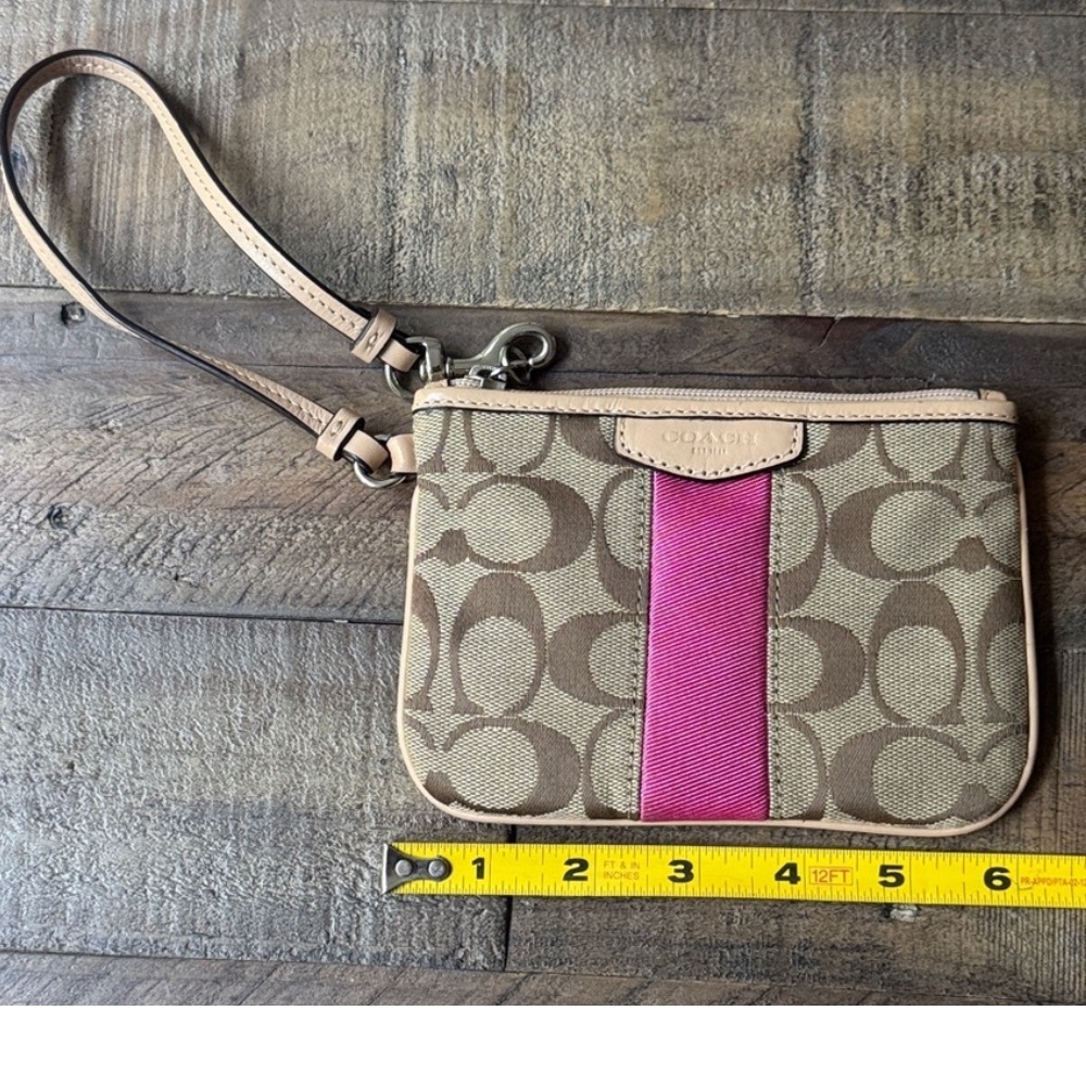 Coach Brown and Pink Wristlet